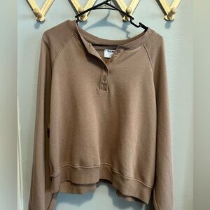 Old Navy Women's Brown Henley Sweatshirt
